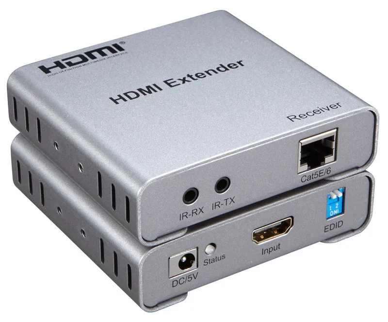 Удлинитель HDMI TX / RX с ИК через Cat5E 6 50M 1.4 Launcher + приемник 4Kx2K 1080P Поддержка 3D для TV DVD PS4 Проектор