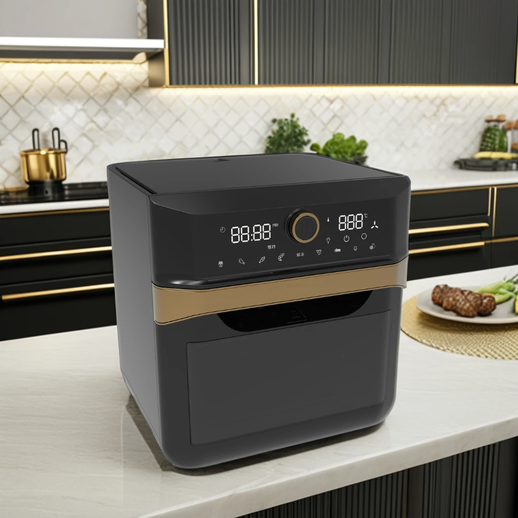 15L Stainless Steel Square Electric Oil-Free Air Fryer Oven with Temperature Control for Family and Hotel Use