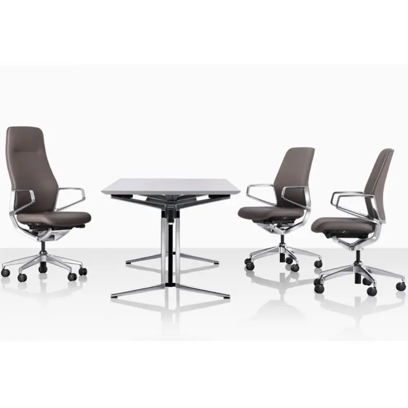 High Back Accent Leather Office Chair Executive Modern Swivel Chair