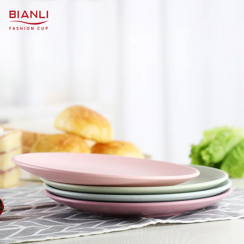 2021 New Wheat Straw Dinnerware Sets Lightweight Unbreakable Dishes Microwave Dishwasher Safe Plates