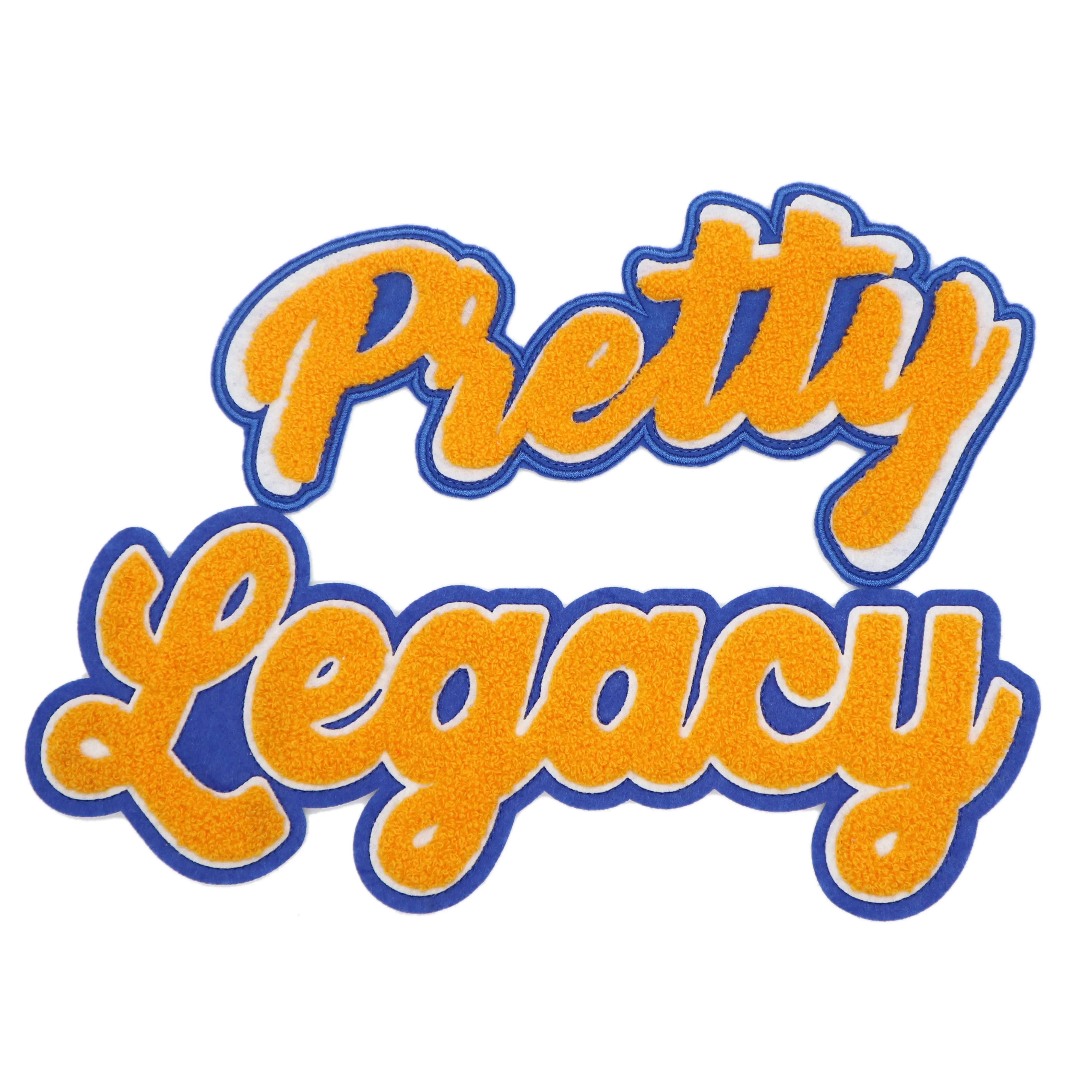 custom chenille patches Embroidered Chenille alphabet jacket patches letter towel chenille fabric embroidery patches
