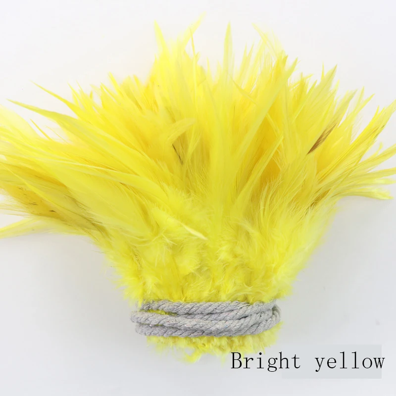 High quality and durable 5-6 inch white tip rooster feather for wedding clothing