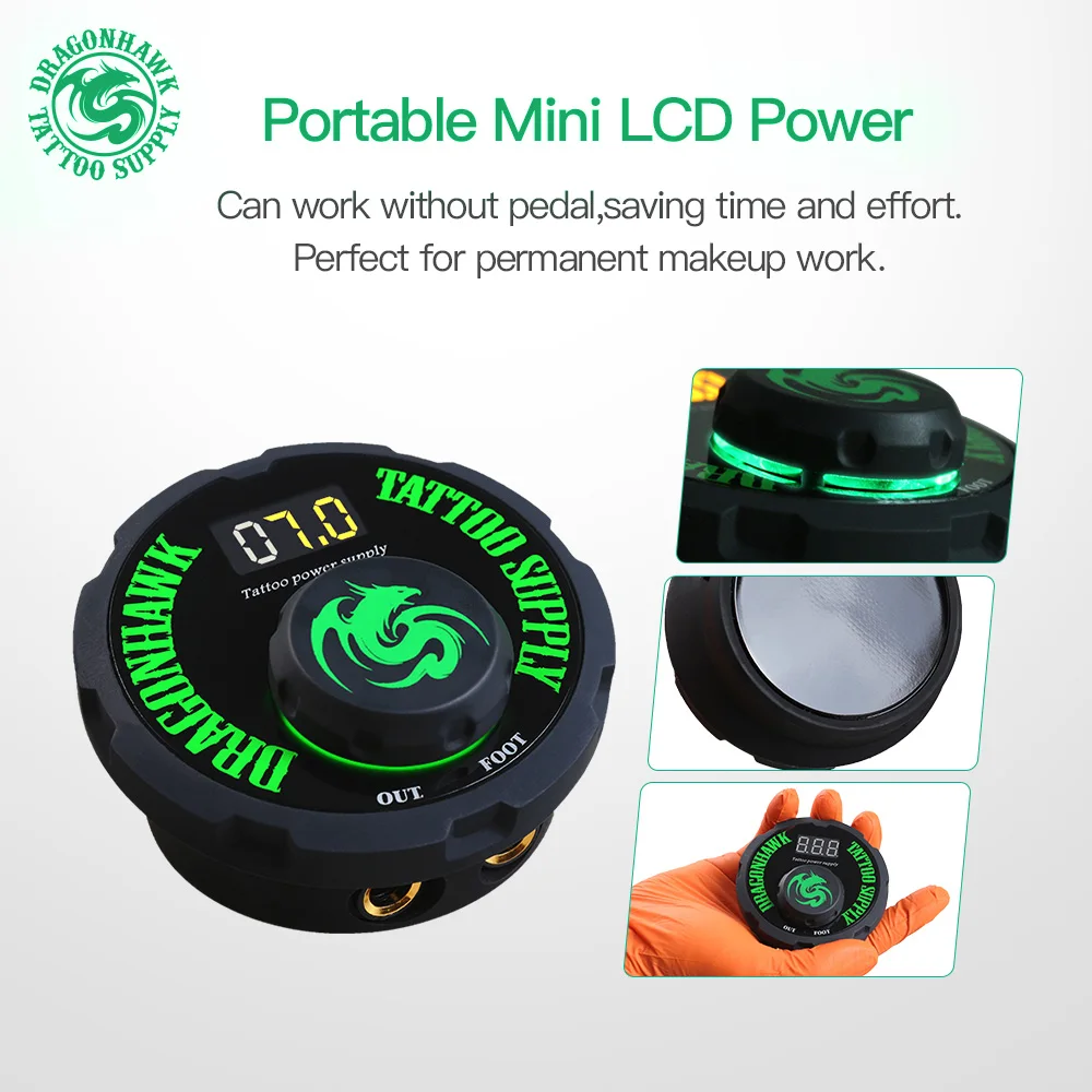 Dragonhawk Permanent Make Up Tattoo Machine Kit with 20pcs Needle Cartridge Premium Tattoo Kits