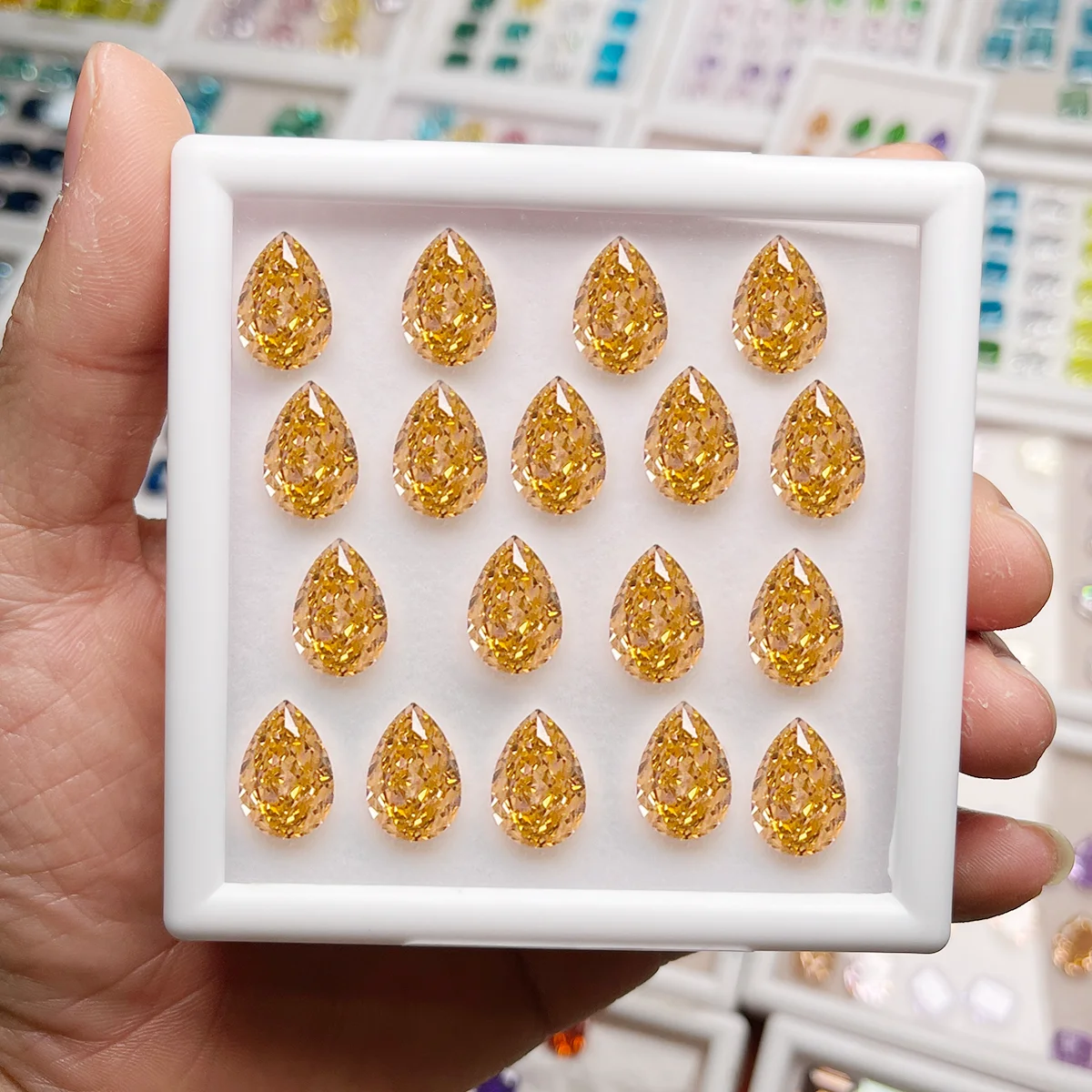 Pear Cut Synthetic Cubic Zirconia 8A High Quality Fancy Shape CZ Gemstone For Jewelry Crushed Ice Cut