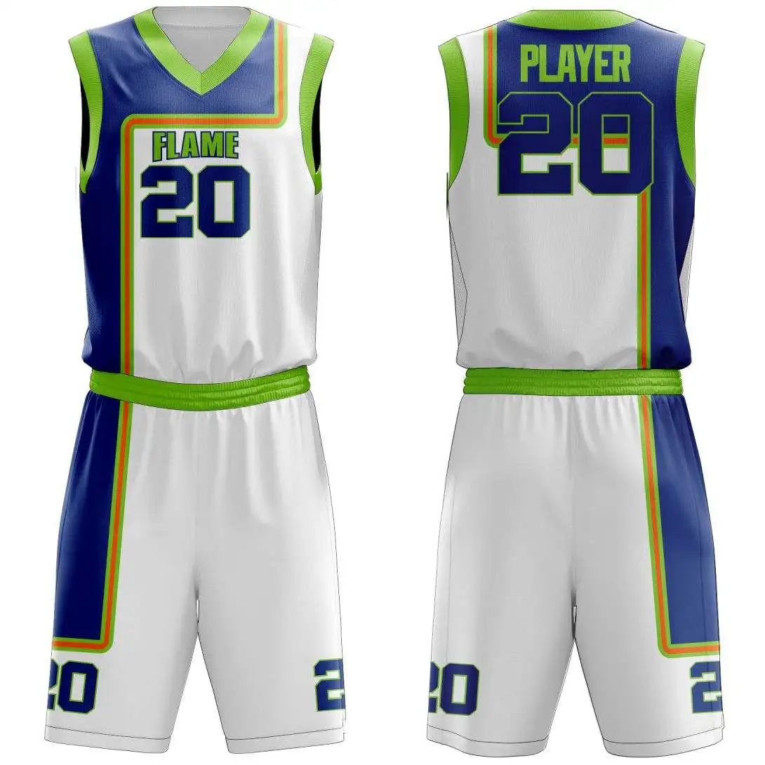 Custom your own team basketball uniforms reversible basketball jersey set