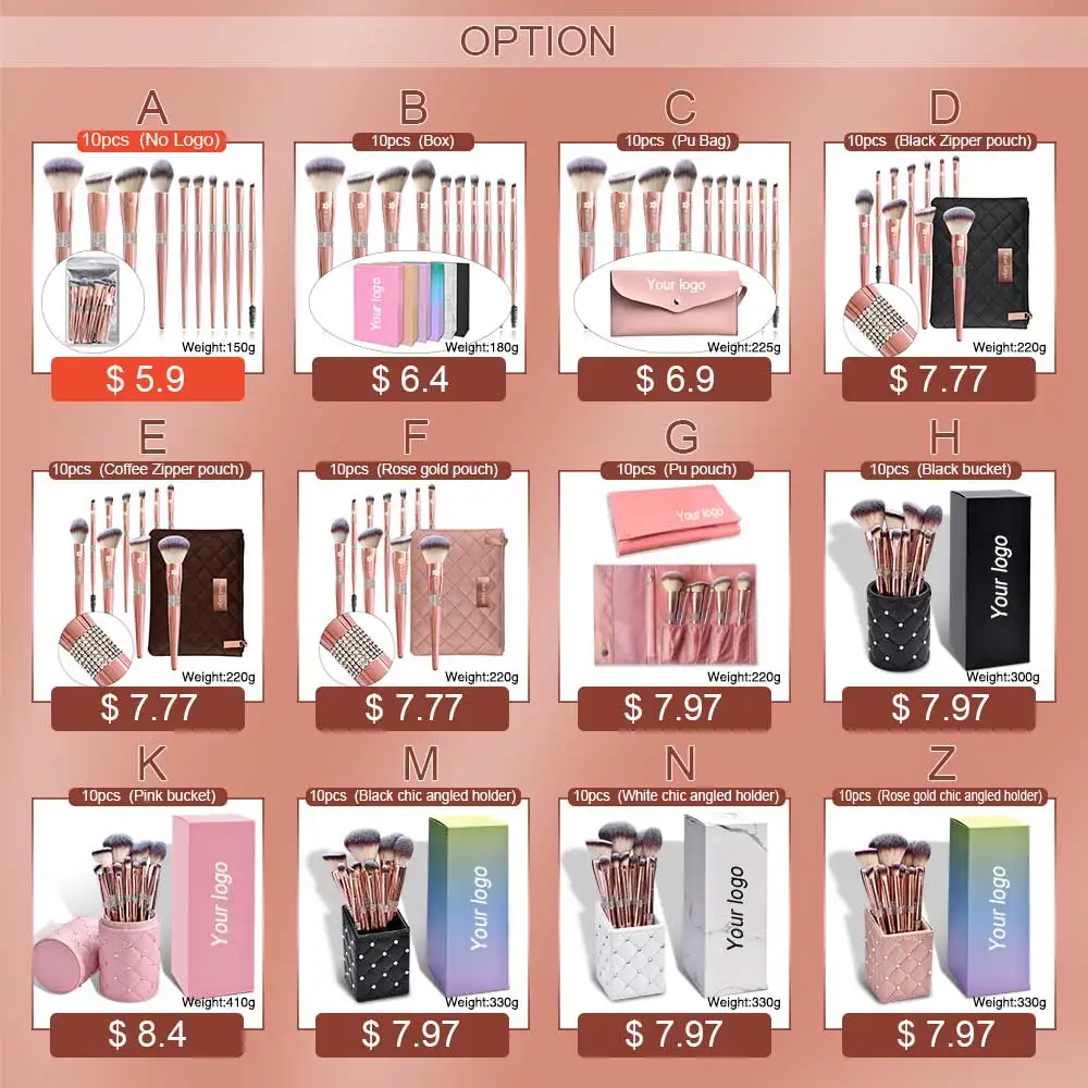 2022 Free Sample Rose Gold Makeup Brushes Crystal Handle Glitter Custom Logo Foundation Make Up Brushes Private label Brush Set