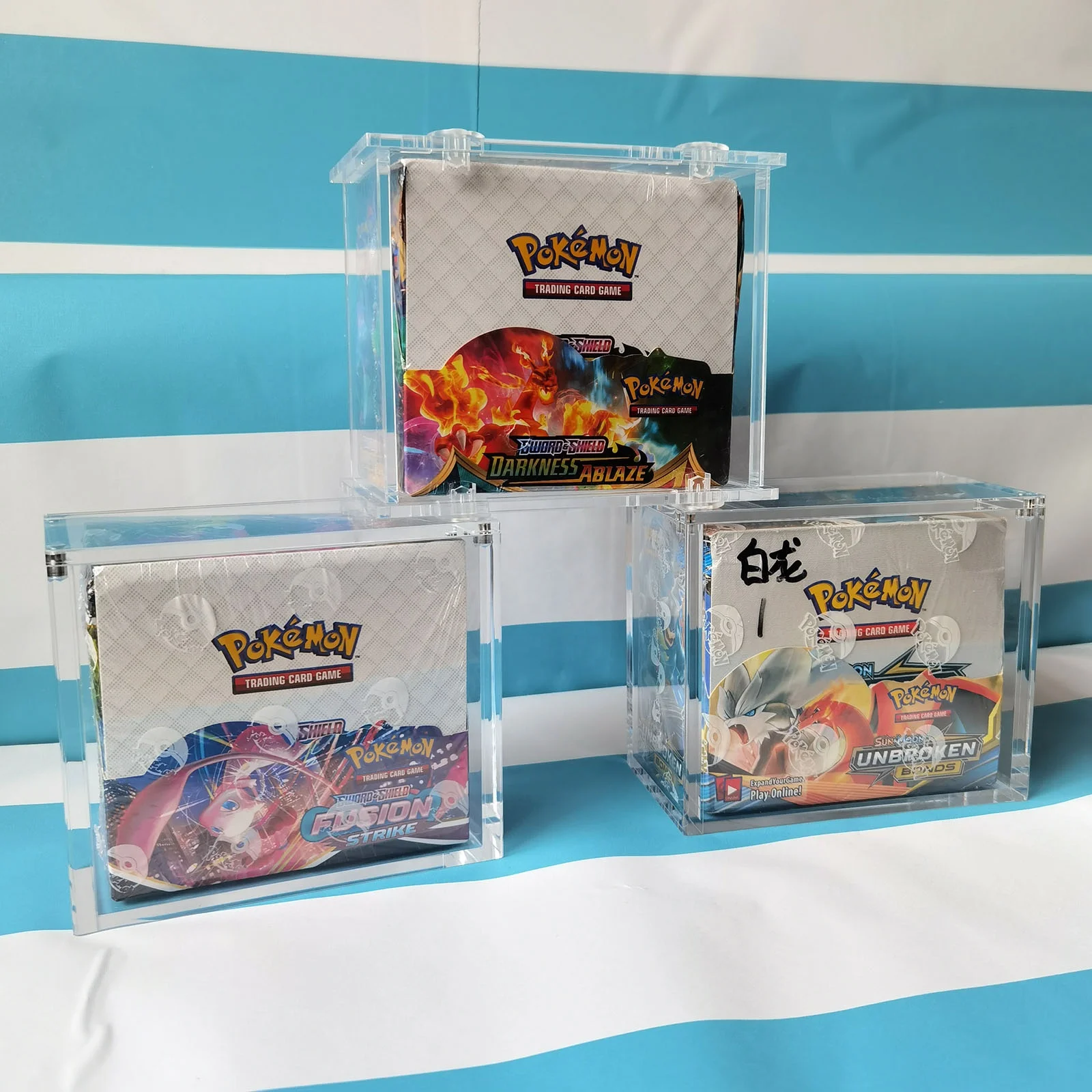 game pokemon mtg yugioh Card booster packs display case wholesale 3 or 6 slot acrylic booster pack dispenser