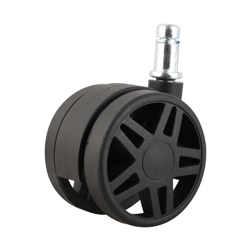 In 2024, Guangdong low-price hot-selling 2.5-inch black five-star wheels, PA material no brakes durable casters