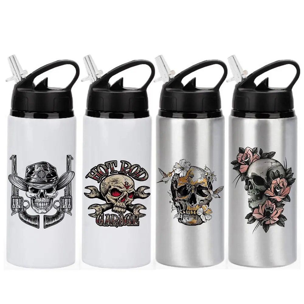 Portable  600ml Sublimation Two Tops Blanks White Sport Aluminum Water Bottle for Heat Press Transfer Printing
