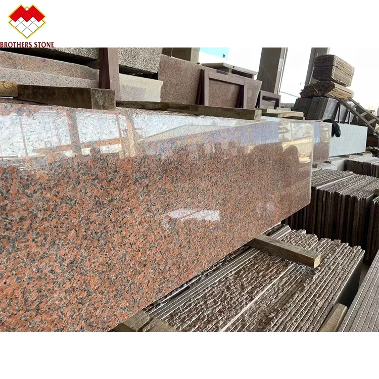 Hot Selling China Cheap Red Color Granite Floor Tiles Polished Leaf G652 Stone Maple