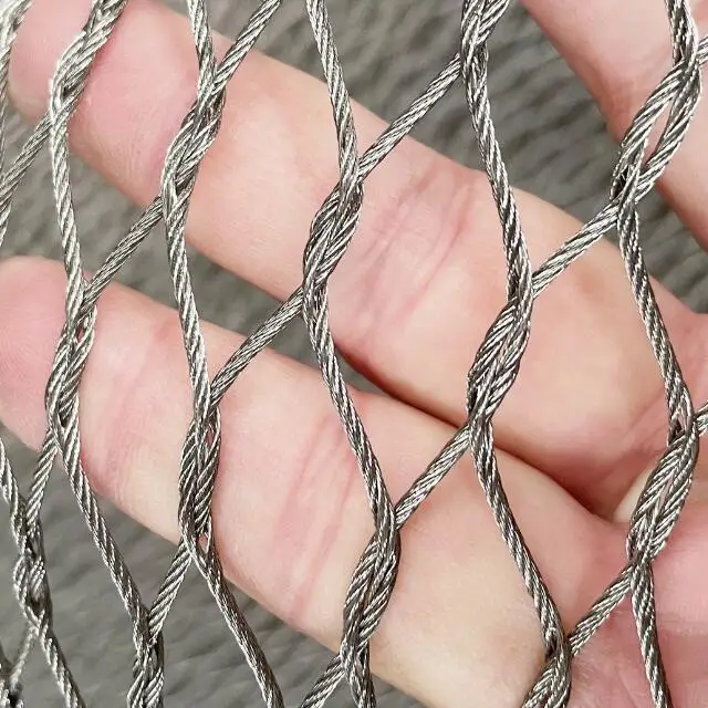 Wire Rope Mesh Knotted Mesh / Stainless Steel for Aviary Netting / Zoo Mesh Woven Mesh LE-ZOO Mesh Protecting Mesh Customized