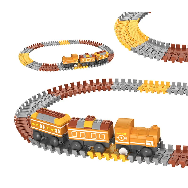 Sliding train classic flexibility assembly diy electric toy car track set