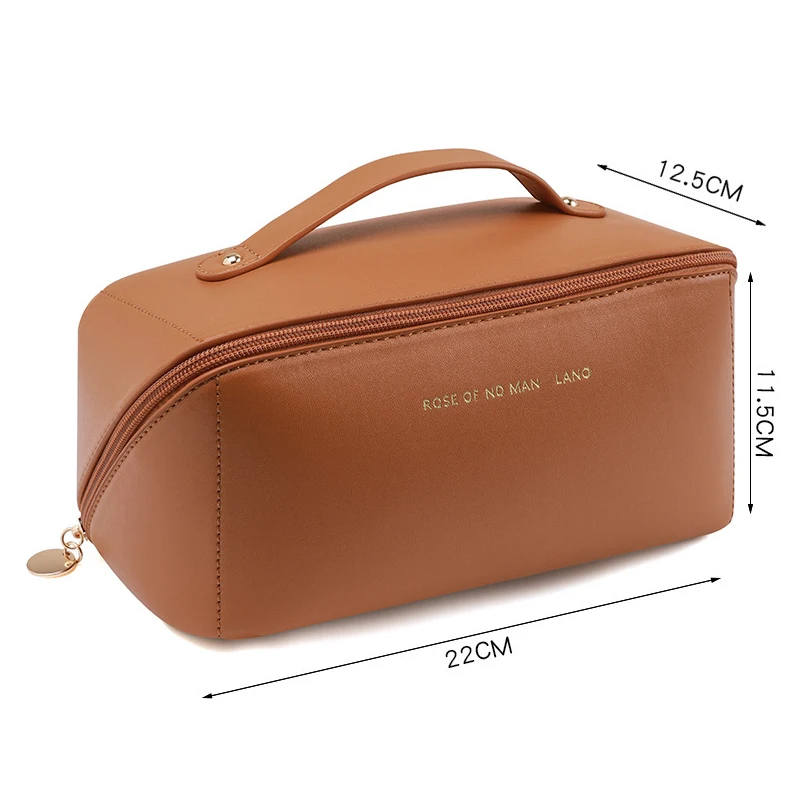 2024 New Custom Private Label Soft Pu Leather Make Up Bag Portable Cosmetic Makeup Bag Pouch Travel Organizer Bags Case