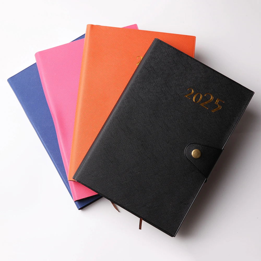 Notebook with magnetic lock magnetic closure flap notebook magnetic metal button notebook