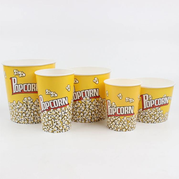 Disposable 30oz 46oz Reusable Cardboard paper  Printed Movie Night popcorn cups party