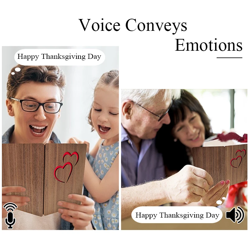 Customized Valentines Day Card Anniversary Gift Handmade Wood Musical Greeting Card