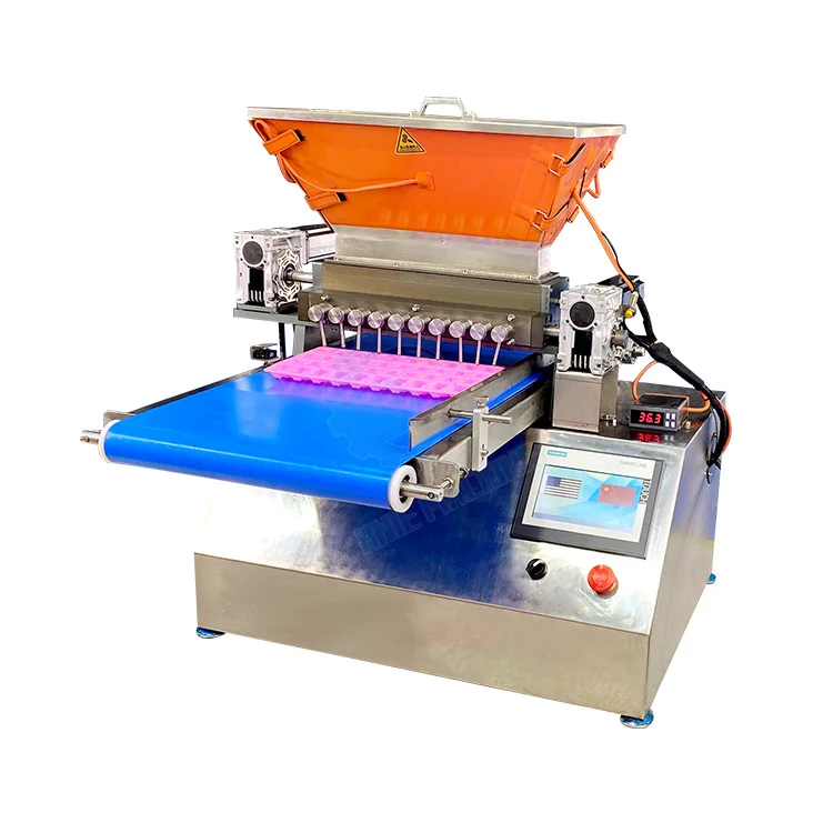 Small Jelly Gummy Bear Depositor Full Automatic Fabrication Bonbon Sweet Hard Lollipop Candy Make Machine