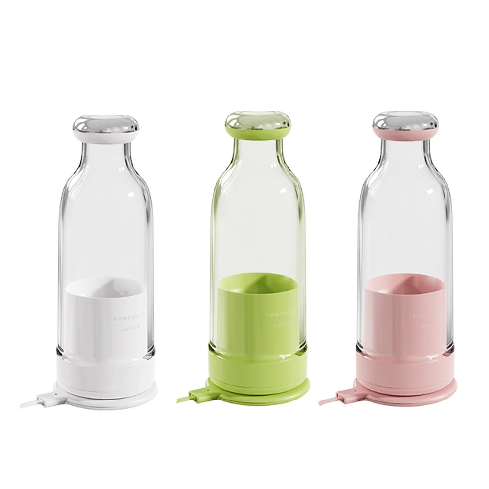 2023 hot sale gift New Small Wireless Rechargeable Mini Portable Fruit Mixer Bottle 300ml capacity Usb 6 Blades Juicer Blender