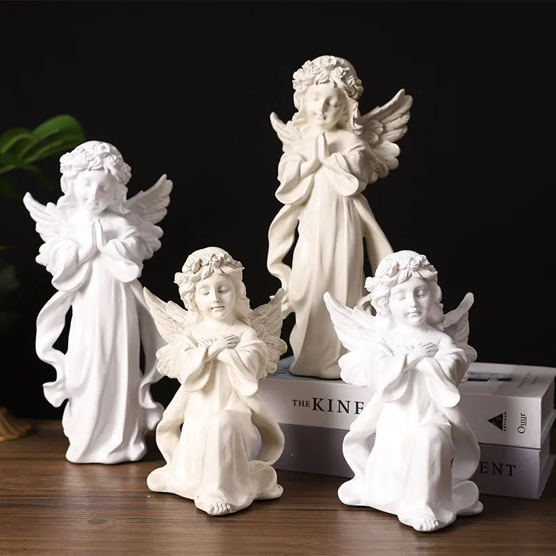 Simple Luxury Office Nordic Girl Prayer Angel Sculpture Model Room Crafts Decoration