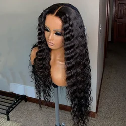 Swiss Lace Deep Wave Remy Brazilian Human Hair Natural Color Pre Plucked Lace Front Wigs