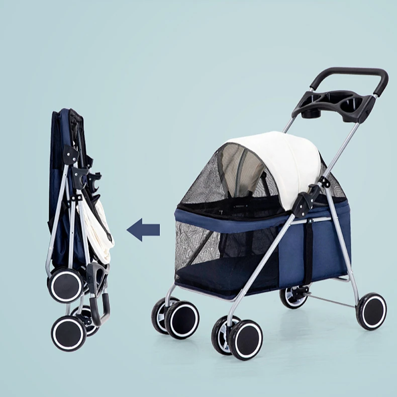 Cheap 4 Wheel Small Pet Stroller For Cat/Pet Fold Travel Stroller Small Dog For Pet Travel /Wholesale Dog Stroller Pet Carrier