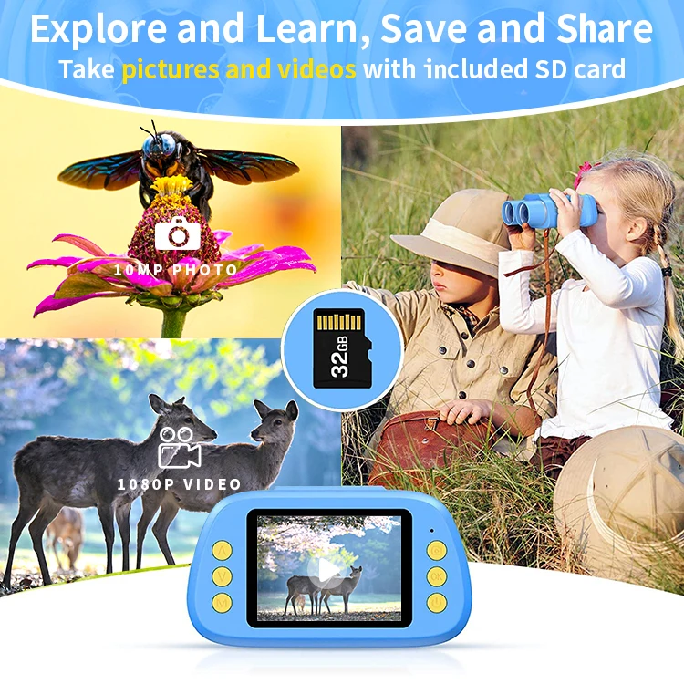 New Kids Binoculars Camera Digital Video Telescope Kids Discovery Camera