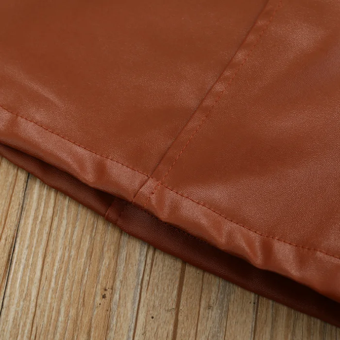 2020 Fashion 2Pcs Toddler Kids Baby Girls Summer Clothes Sets White Short Sleeve Tops PU Leather Skirts Outfits 1-6Y