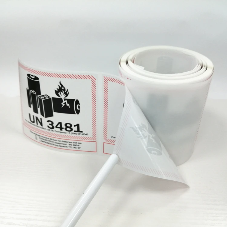 2024 High Quality Battery Transport Caution Warning Labels,Dangerous Goods Sign Sticker,FBA Shipping Label