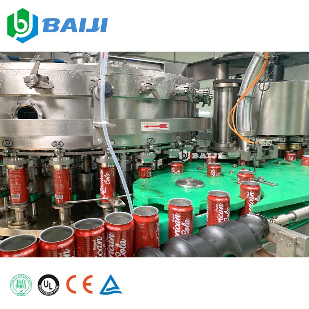 Automatic 330ml carbonated beverage aluminum can filling sealing machine production line soft drink canning equipment