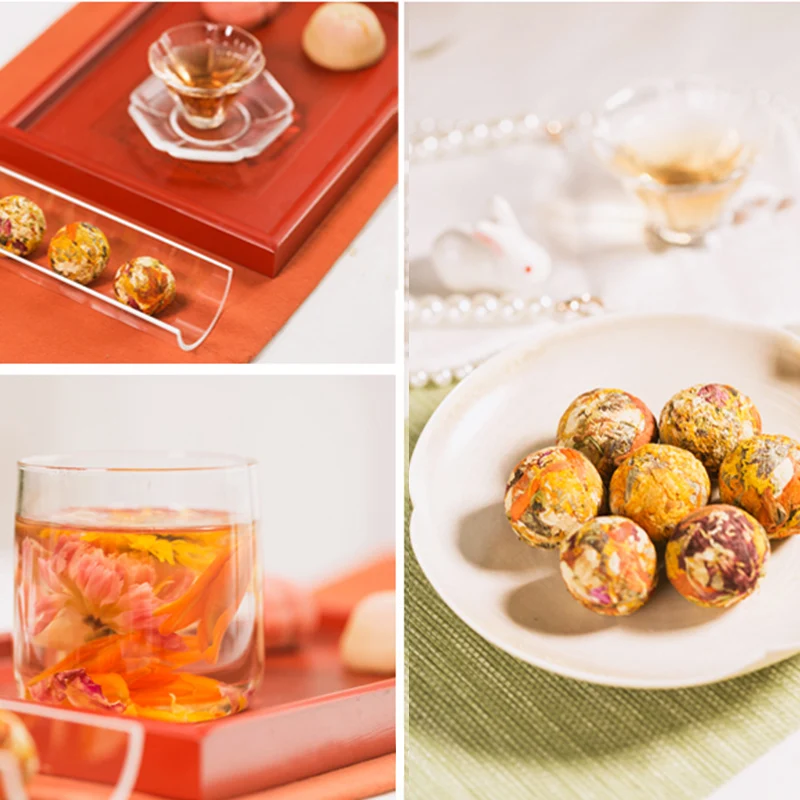 Private Label Organic Blooming Tea Ball Egg Shape Chinese Scented Gift Flowering