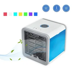 oem LED 7 Colors Night Light USB mini air conditioner misting fan water evaporative air cooler for home Portable Air Conditioner