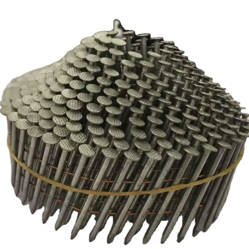 
15 degree wire weld wooden pallet coil nail / High Quality Wire Coil Nails for Fence Building 