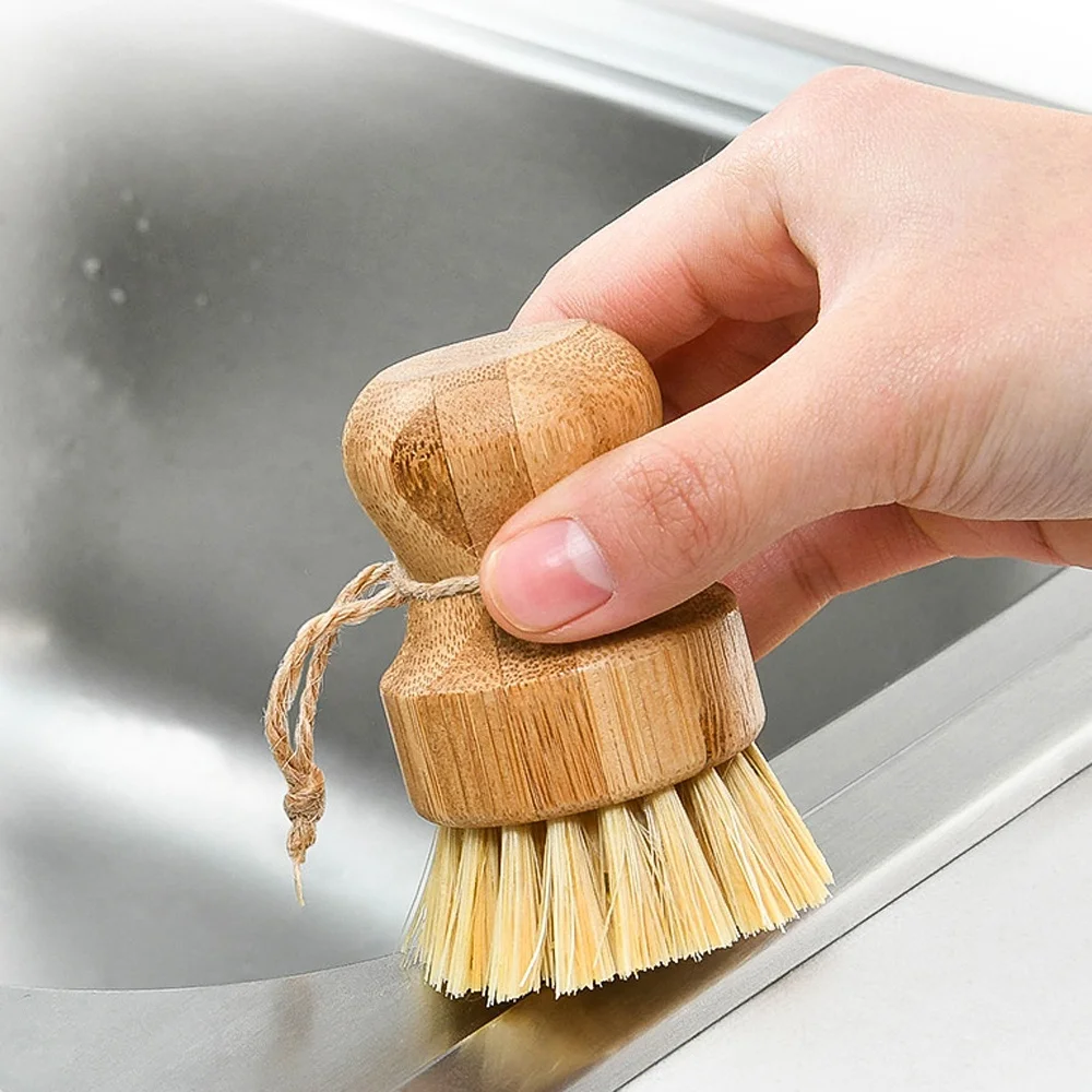 Экологичная деревянная щетка для мытья посуды, щетки для очистки бамбука