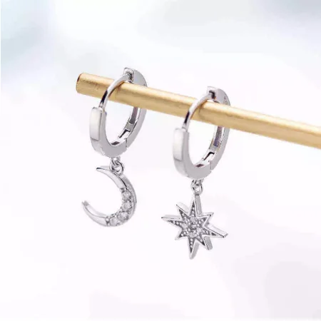 Новое поступление 2019 Модные Классические Женские Висячие серьги с геометрическим рисунком асимметричные со звездой и луной женские корейские ювелирные