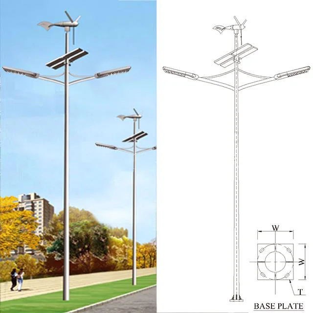 Top Quality weldable structural steel Lamp Pole The guide plate polygon galvanized Poles For Street Light
