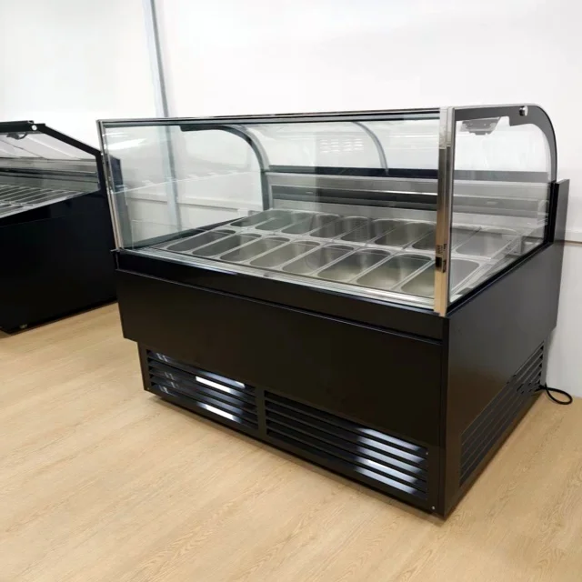 Ice cream display freezer desig for open both front and back