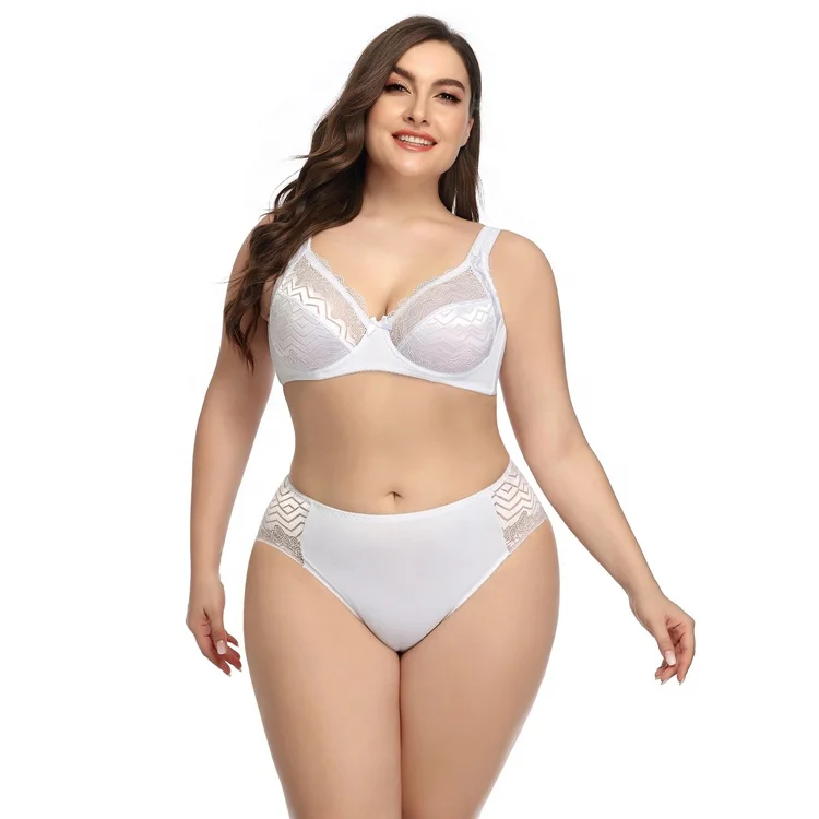 Wholesale brief sets large size sports bras comfortable  plus size underwear big size bra push-up bra Custom logo