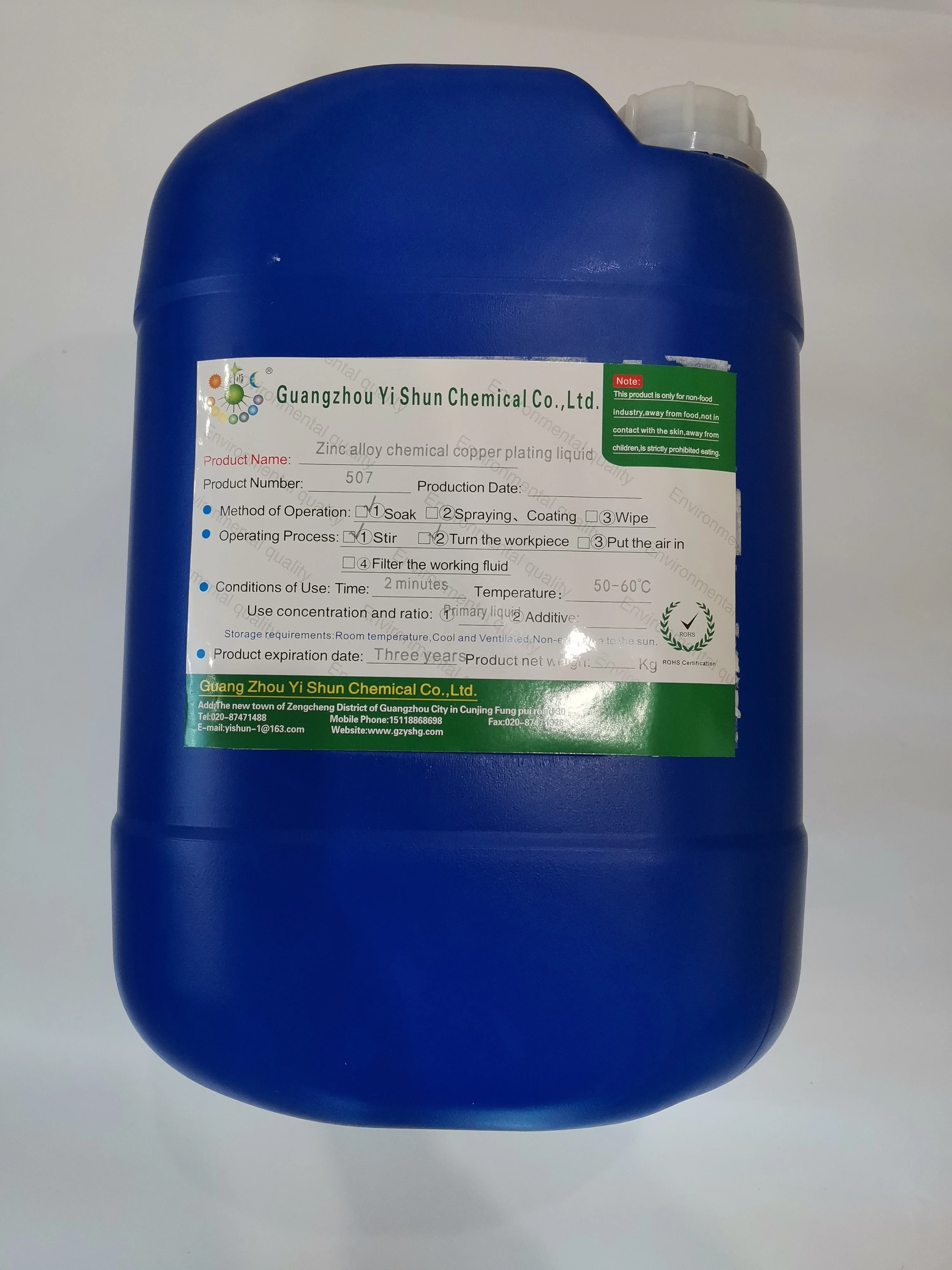 Electroless copper plating on zinc alloy      Without cyanide       No odor and no irritation