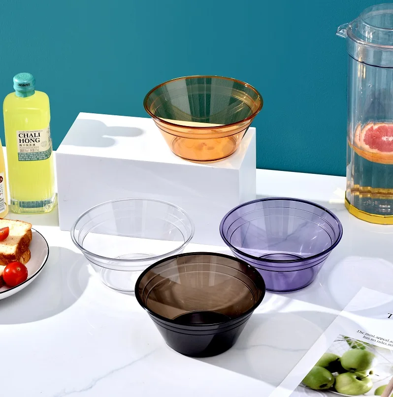 Home Party Salad Candy Biscuit Cake Transparent Food Plate Reusable Round Plastic Tray With Base