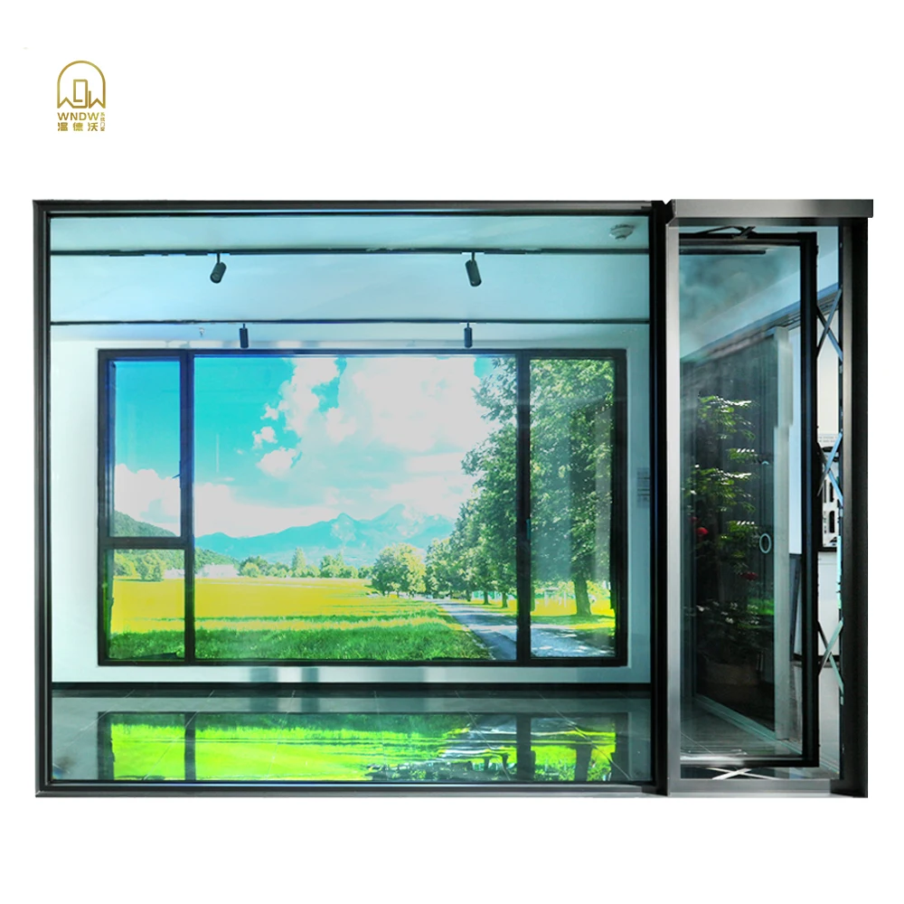 Windowall G17-118 современный умный двойной стеклянный Электрический алюминиевый автоматический мотор раздвижное окно