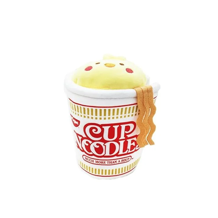 Cute Comfort Soup Cup Noodle Roll Blanket Pillow with Plush Panda soft stuffed removable yellow chicken animals plush toy
