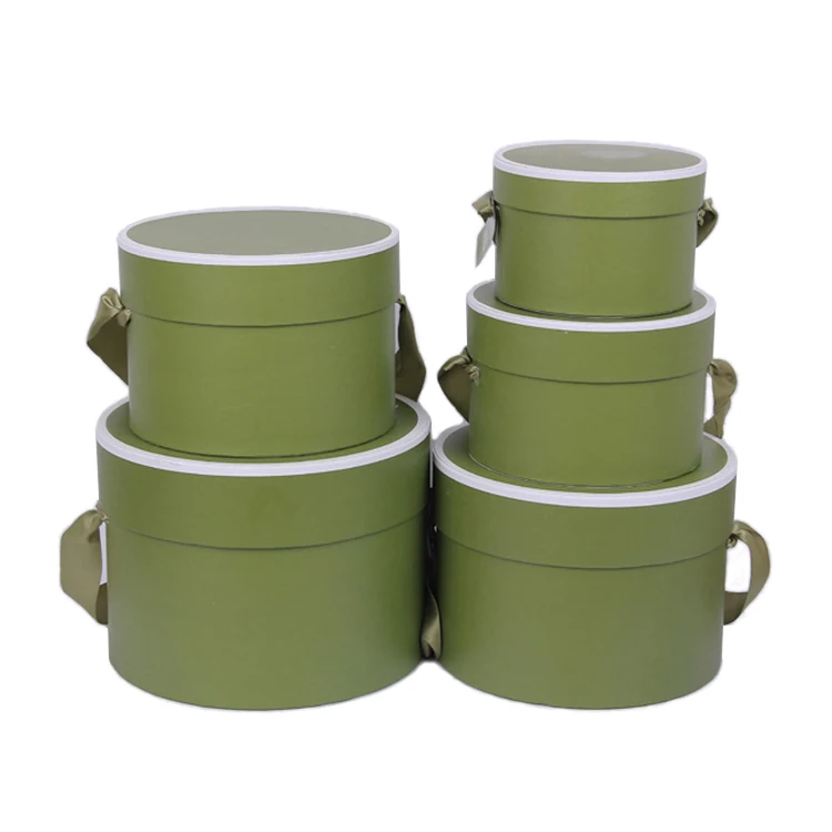 Фабрика изготовленного на заказ размера дешевая толстая картонная большая круглая упаковка бумажная шляпная коробка с крышкой