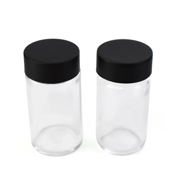 Wholesale Good Grade Shape Saffron Jar Safty Big Borosilicate Glass Tube With Black Lid