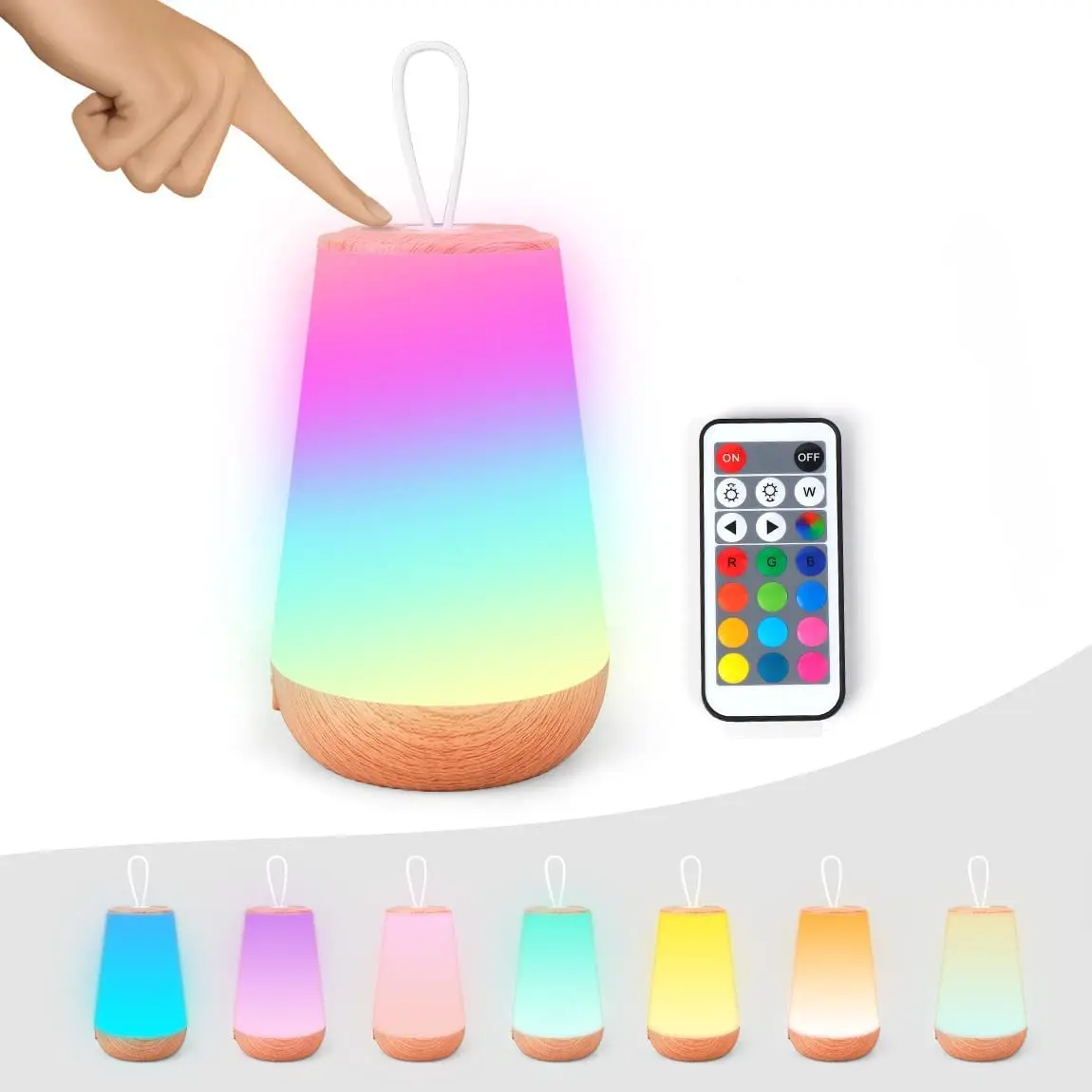 Modern RGB LED Night Light Rechargeable Indoor Decorative Lamp Remote Control Touch USB Battery Supply ABS Mini Bedroom