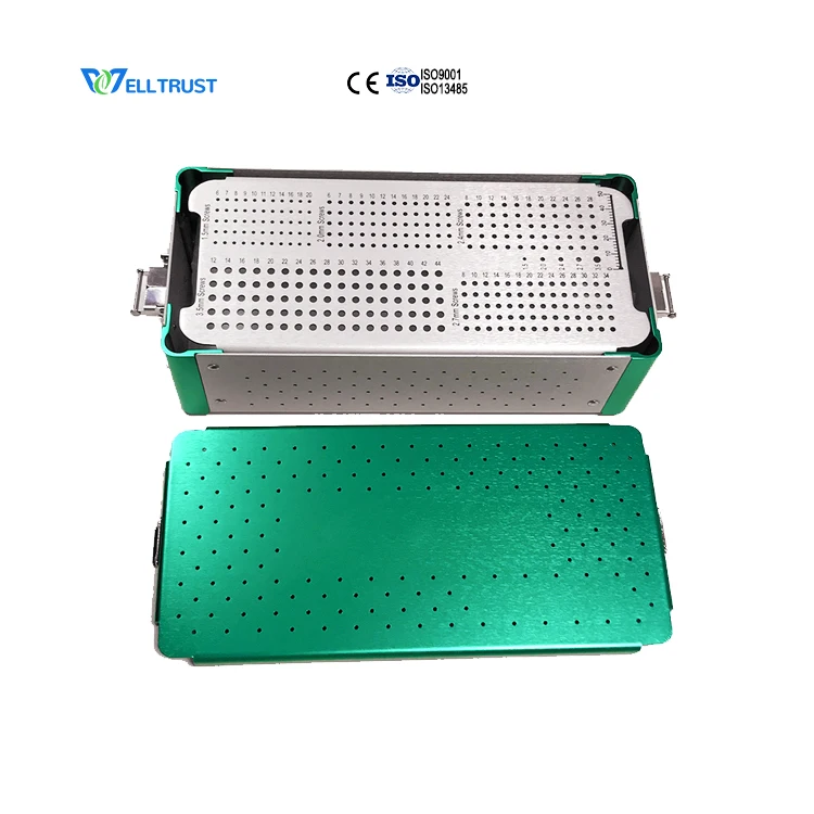 Hotselling Basic Orthopedic Surgery Instruments Kit Bone Implant Sterilizing Locking Screw Medical Sterilization Box