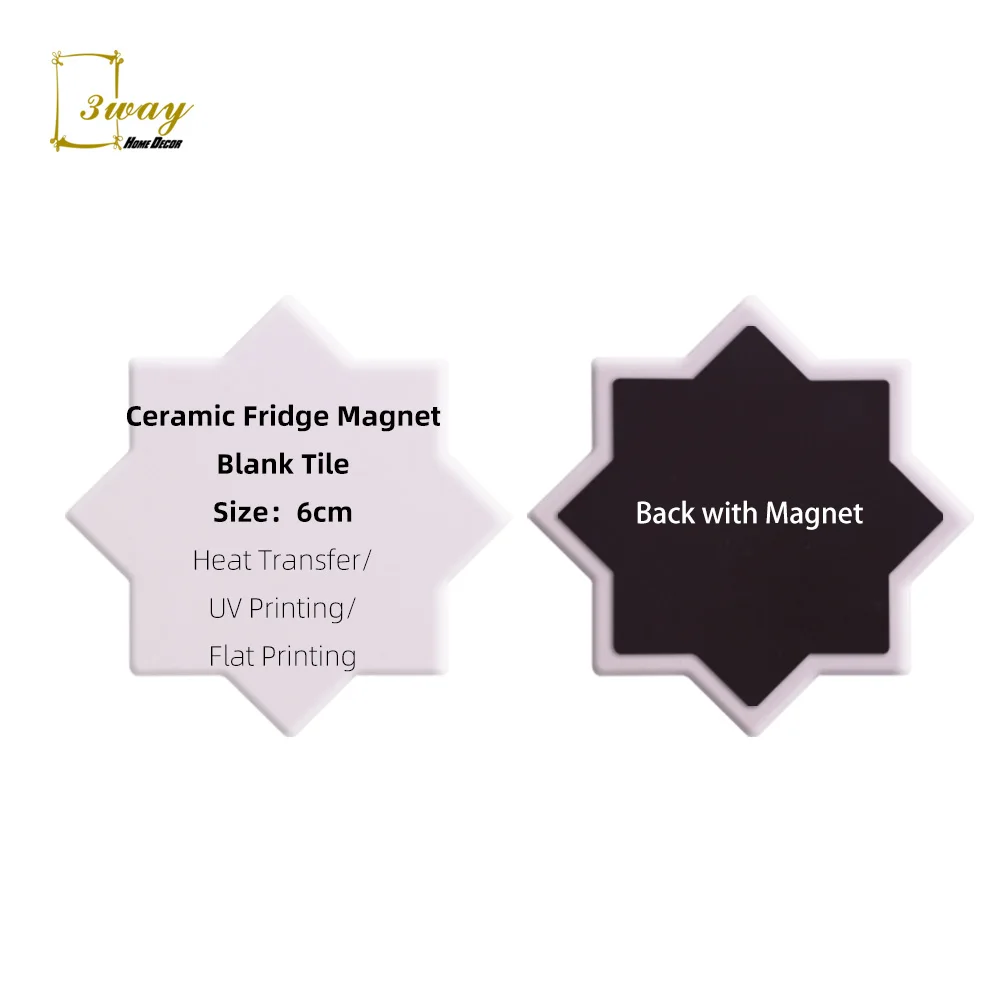 Factory Price Octagon Shape Ceramic Fridge Magnet Blank OEM&ODM Service