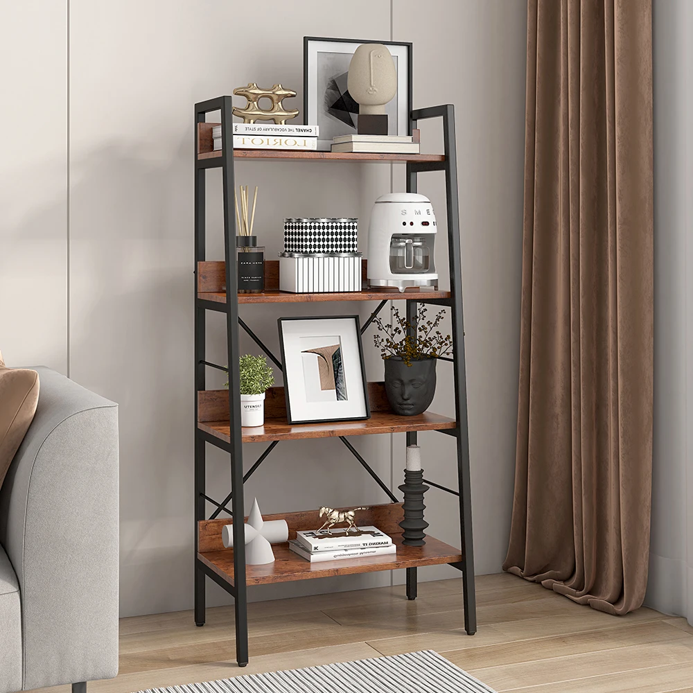 Small Furniture Wooden Library Wall Bookcase Storage Rack Office Display Bookcase