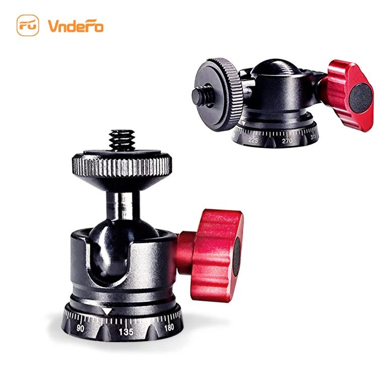 Universal 1/4 Screw Hot Shoe Mount Adapter Metal Tripod Ball Head 360 Degree Ball Head Camera Mount