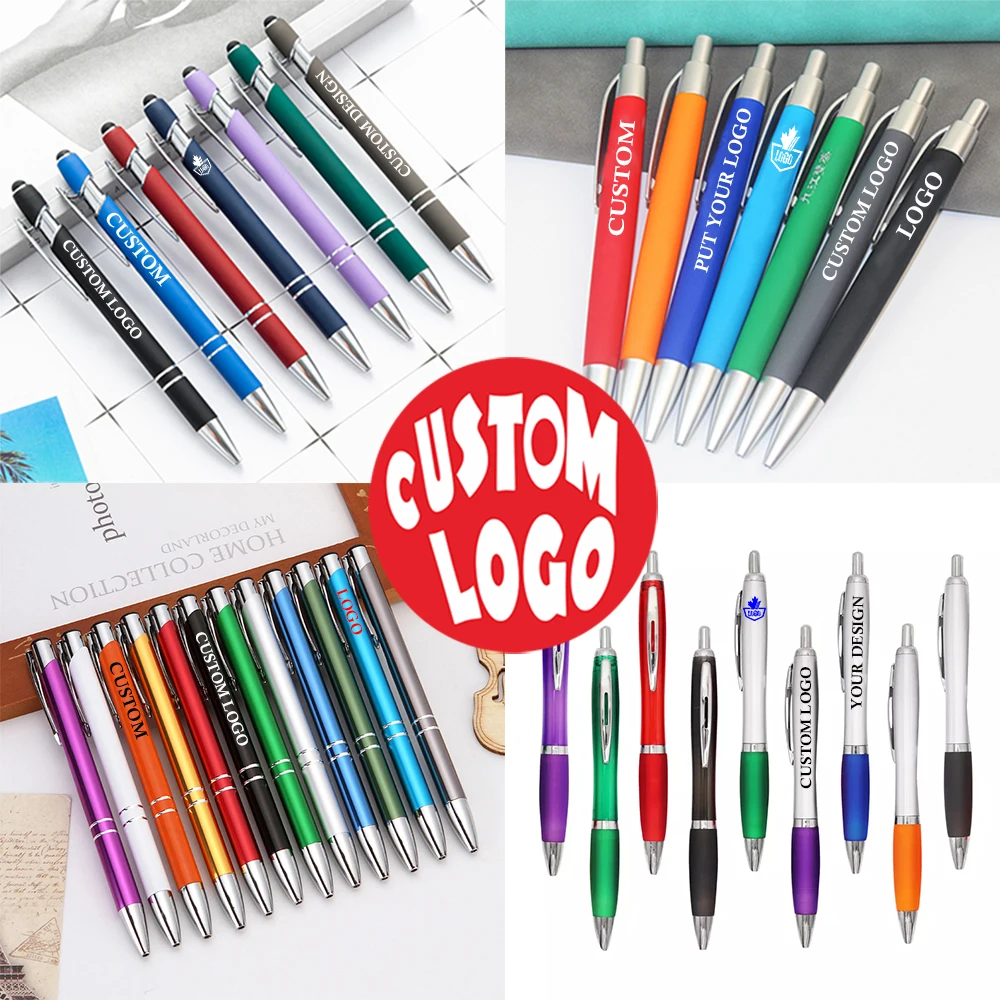 Personalized With Logo Print Ball Point Pen Advertising Cheapest Promotional Pen Gift Custom Plastic Metal Custom Ballpoint Pen