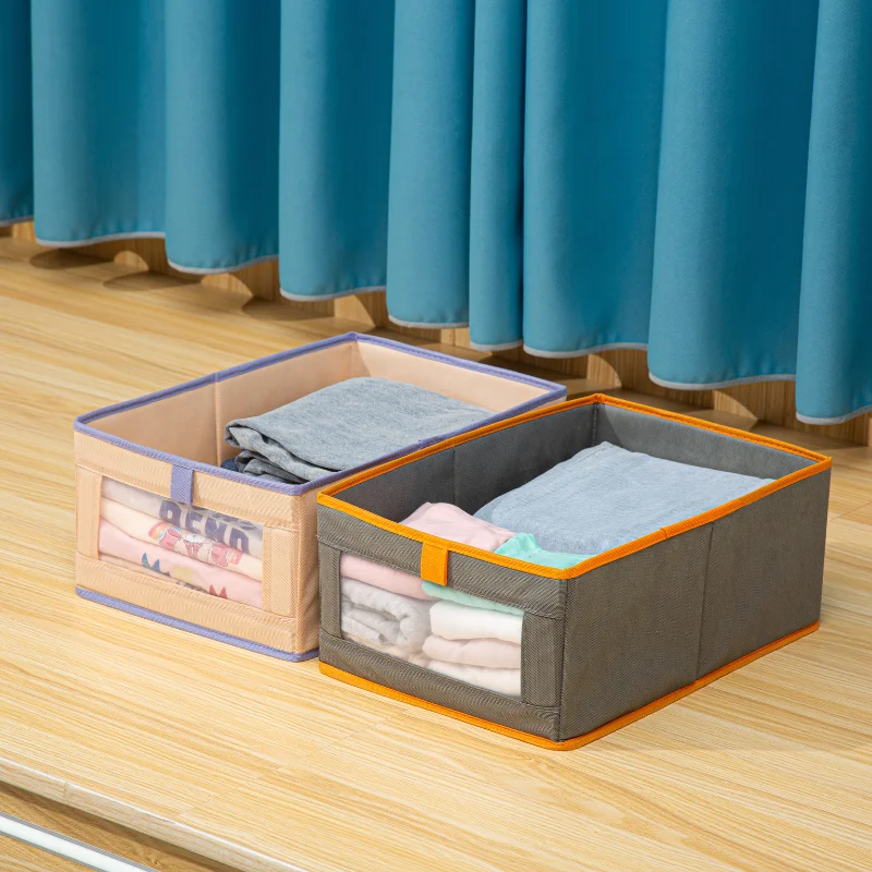 Factory Direct Large Capacity Non-Woven Fabric Plastic Board Folding Storage Basket Windows Mesh Ventilation Support OEM ODM